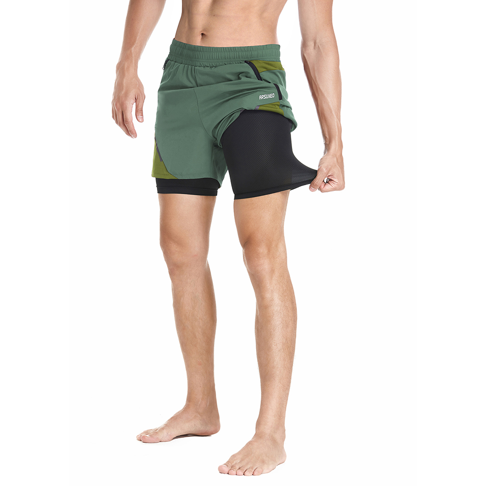 ARSUXEO Sports Shorts Men 2 In - Cycling Commuter Pants 评论和价格
